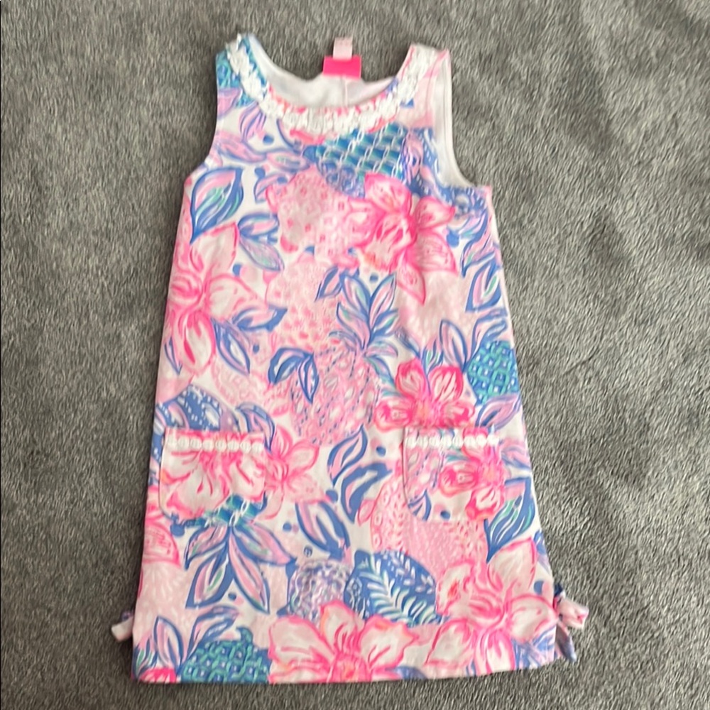 Lilly Pulitzer Floral Sleeveless Dress in Pink and Blue